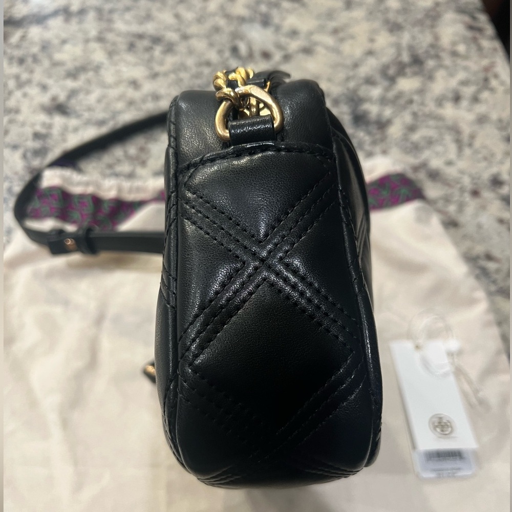 Tory Burch Fleming Soft Camera Bag - Black - Picture 8 of 11